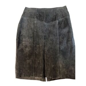 Vintage Pig Skin Midi Pencil Skirt 14 Black Grunge Goth Baddie Party Edgy Y2K